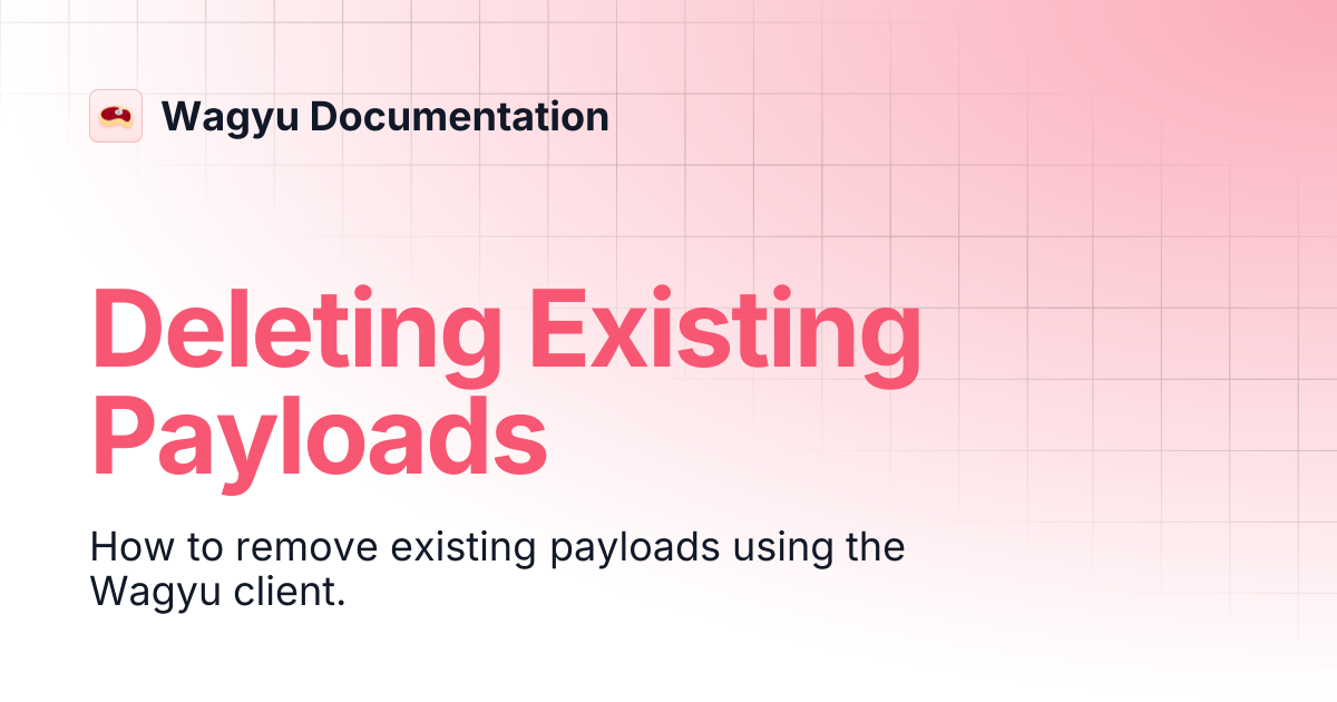 Deleting Existing Payloads | Wagyu Documentation